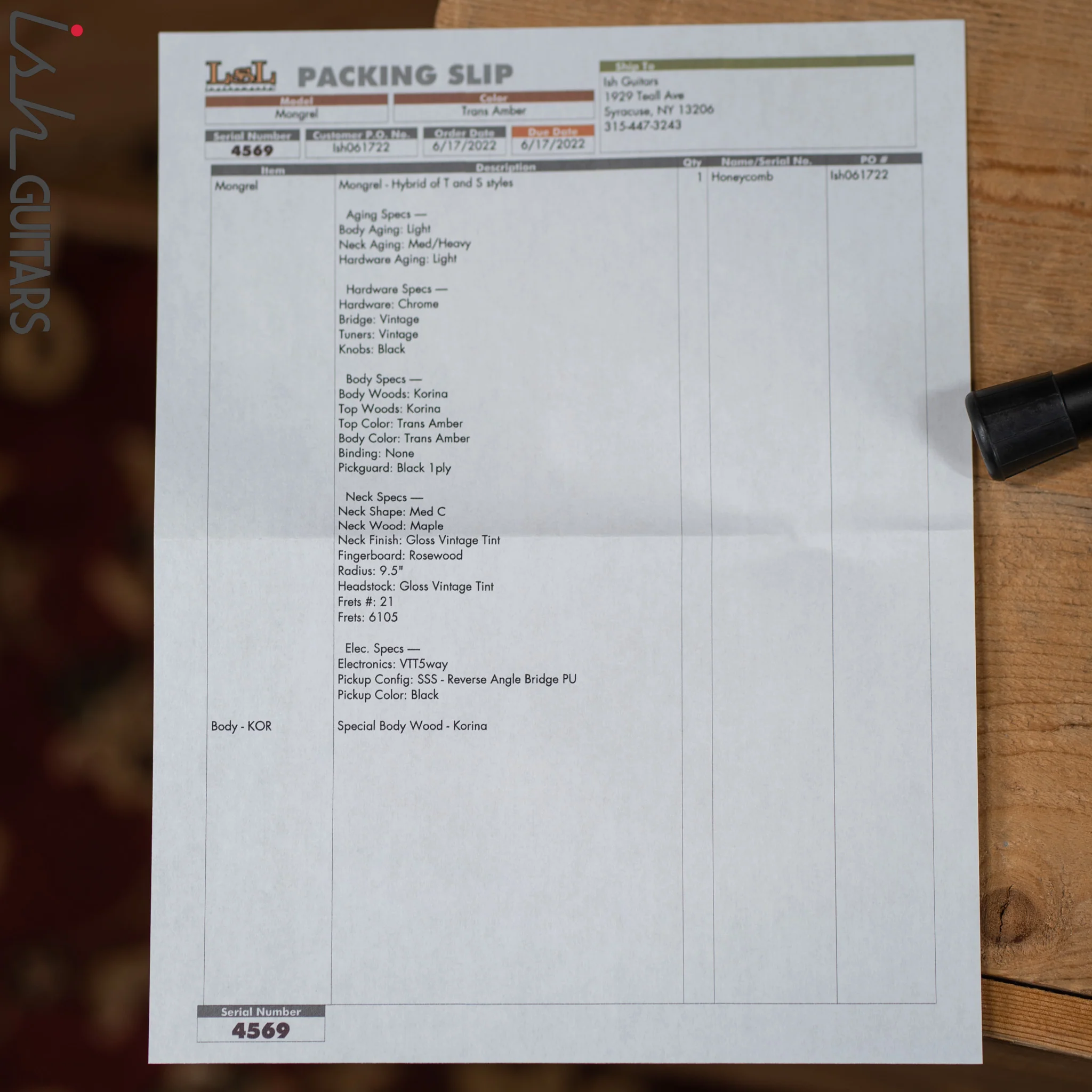 LSL Honeycomb Mongrel Aged Trans Amber - Image 19