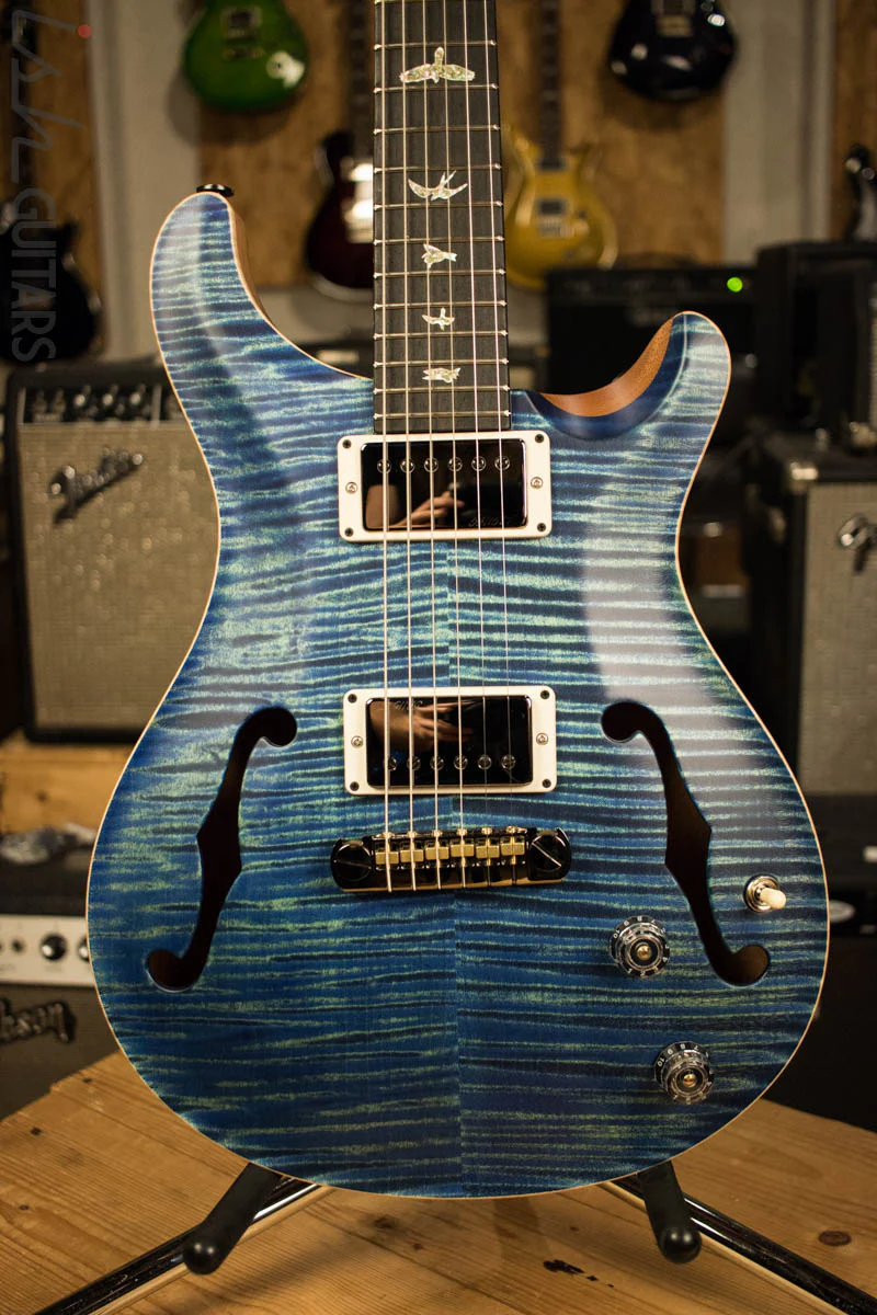 Paul Reed Smith Wood Library Hollowbody I Satin River Blue w/ Matching Flamed Maple Neck