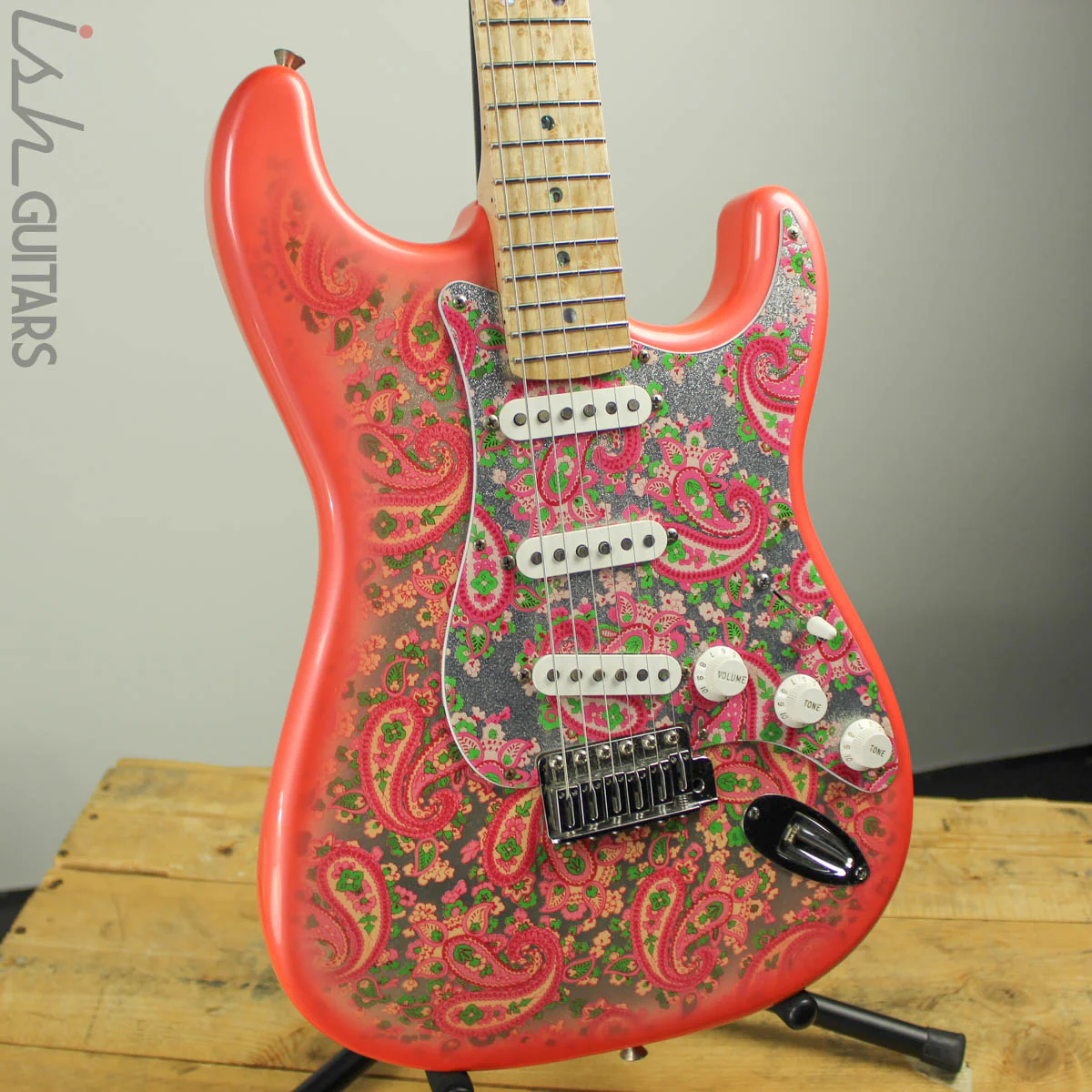 1990s/2000s CIJ Fender Pink Paisley Stratocaster Warmoth Neck Strat Electric Guitar