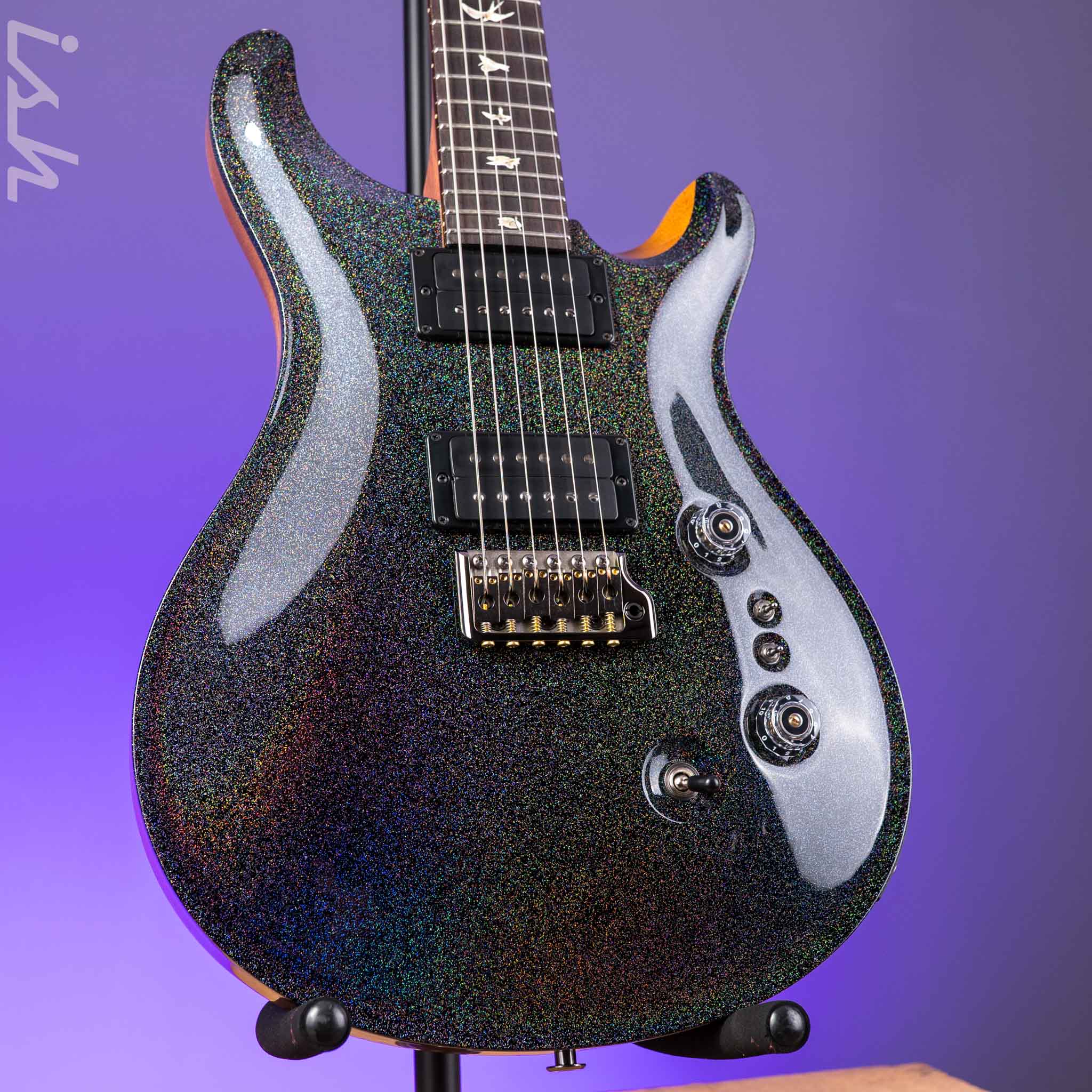 PRS Custom 24-08 Black Rainbow Holoflake Custom Color 85/15s
