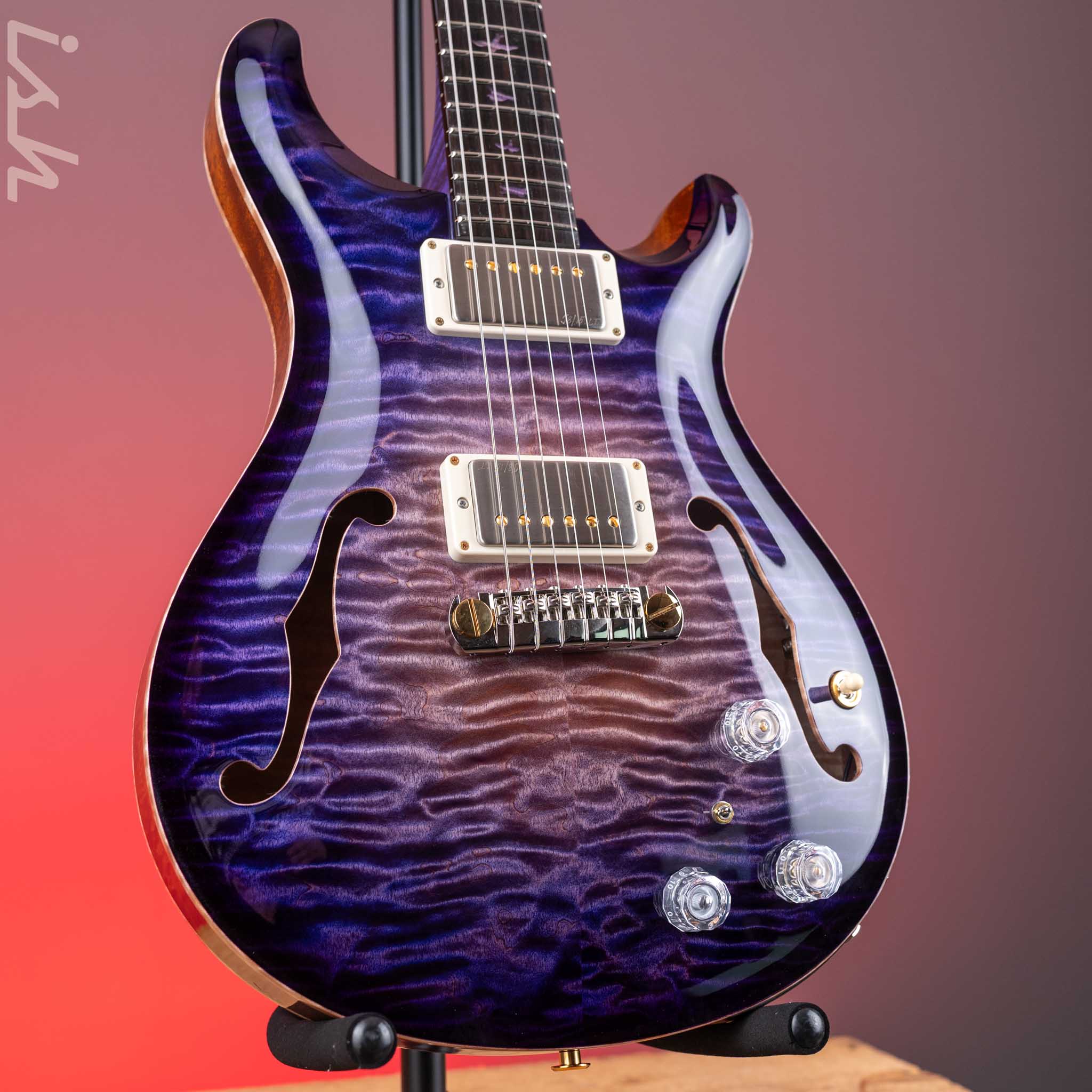 2024 PRS Employee Beverly Fowler Hollowbody II 594 Piezo 1-Off Aqua Violet Smokeburst