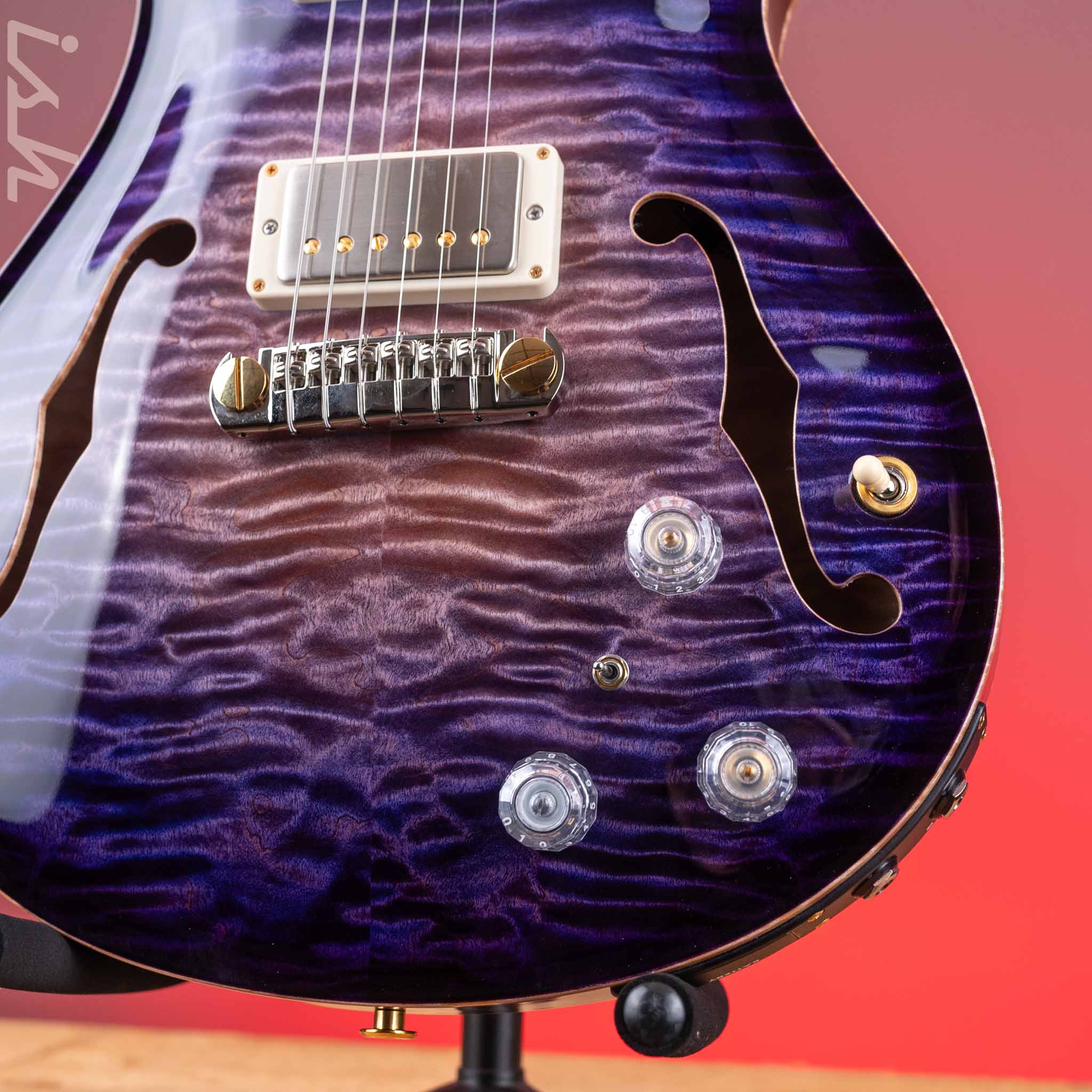 2024 PRS Employee Beverly Fowler Hollowbody II 594 Piezo 1-Off Aqua Violet Smokeburst - Image 6