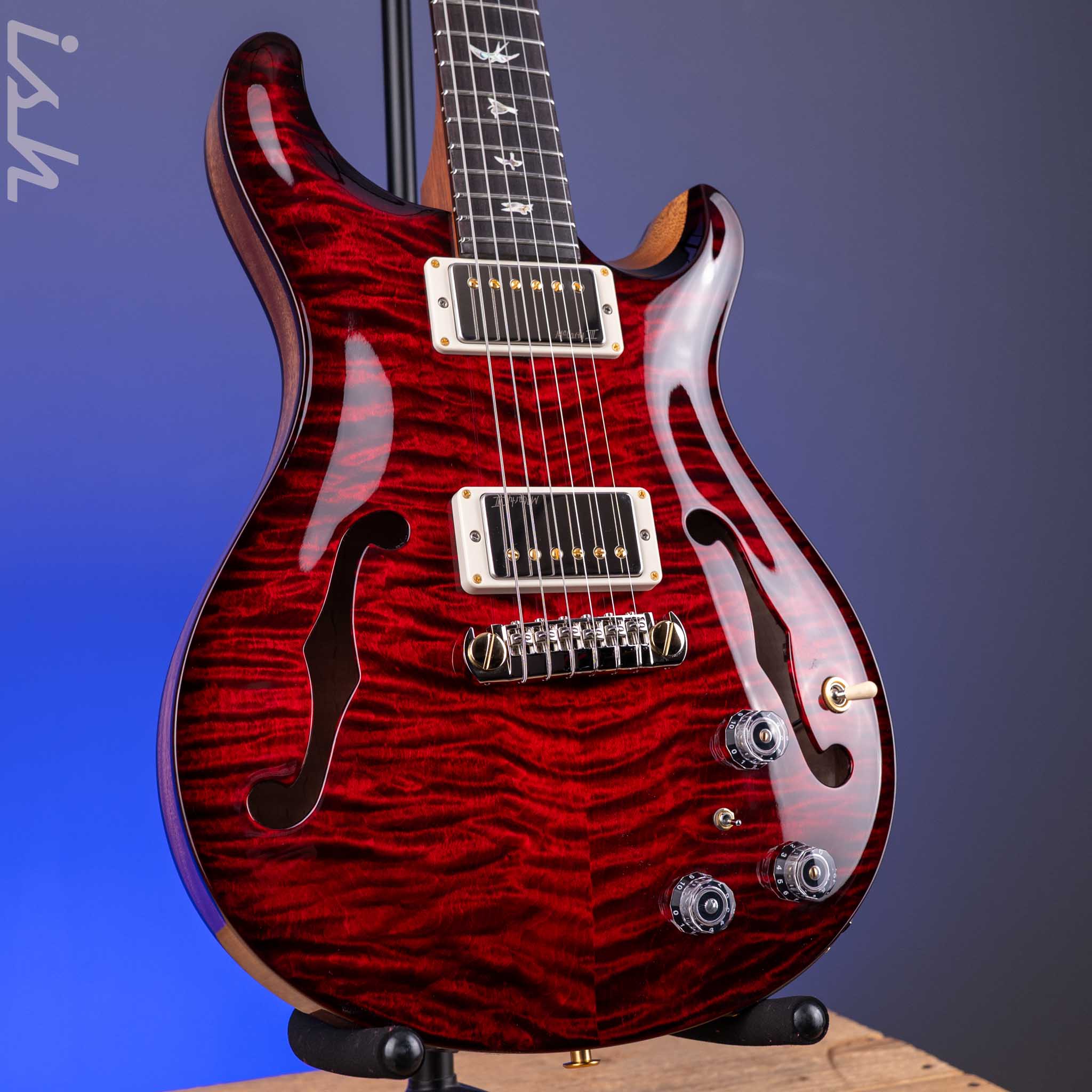 PRS Hollowbody II Piezo 10-Top Fire Red Smokeburst Custom Color
