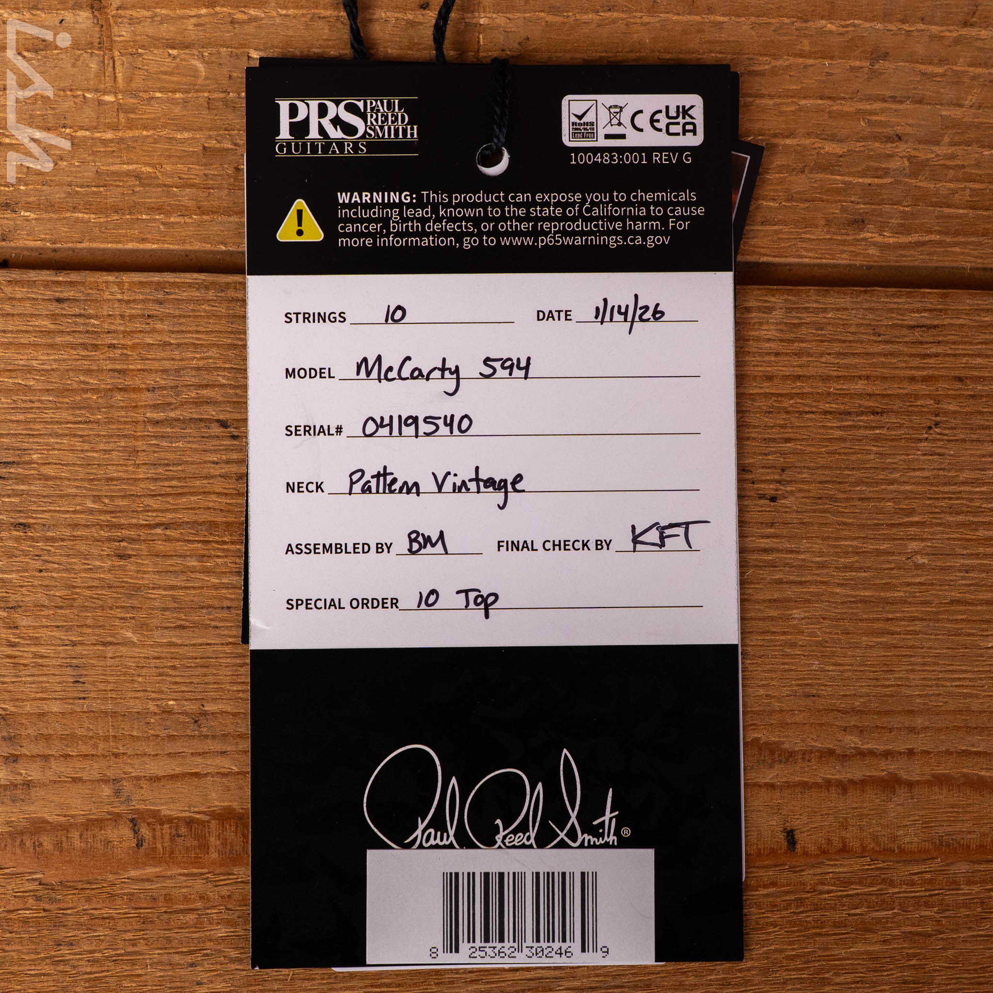 PRS McCarty 594 10-Top Sprayer's Choice Purple Hollowflake Back/Neck - Image 13