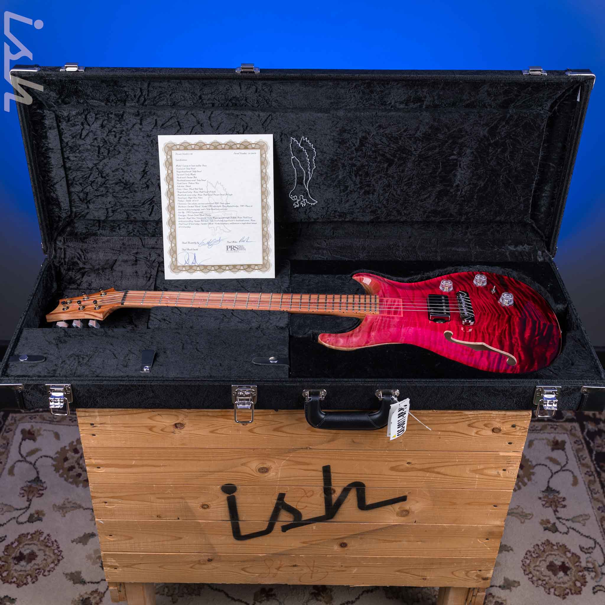 PRS Private Stock Special Semi-Hollow Piezo Blood Red Fade Tulip Wood - Image 13