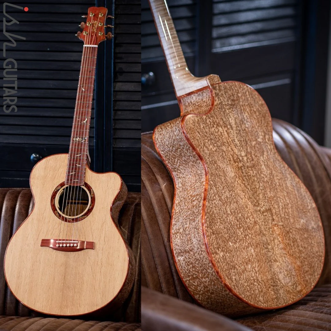 PRS Private Stock Angelus White Bubinga Pink Ivory Acoustic Guitar