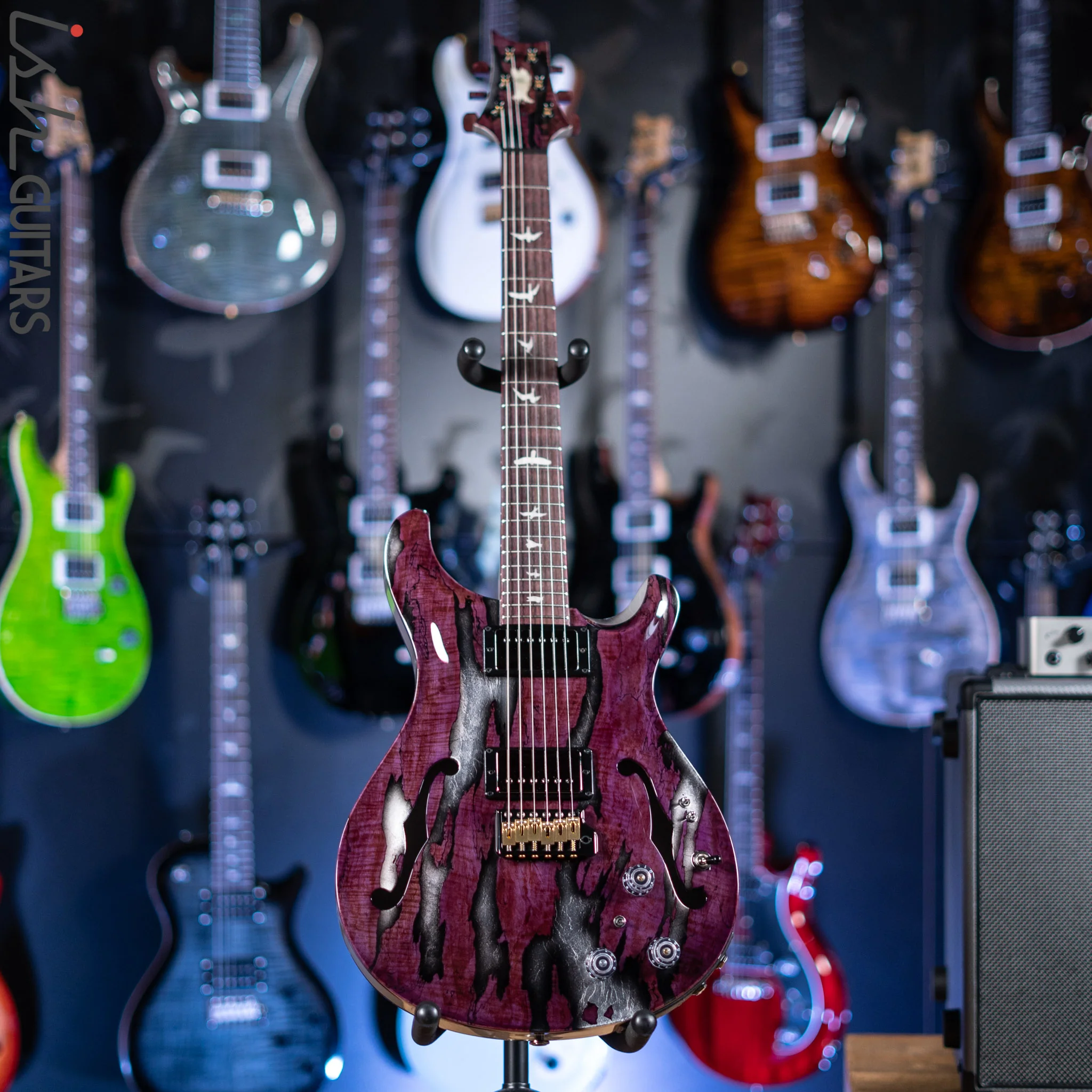 PRS Private Stock Hollowbody II Tremolo Piezo Spalted Maple Purple - Image 2