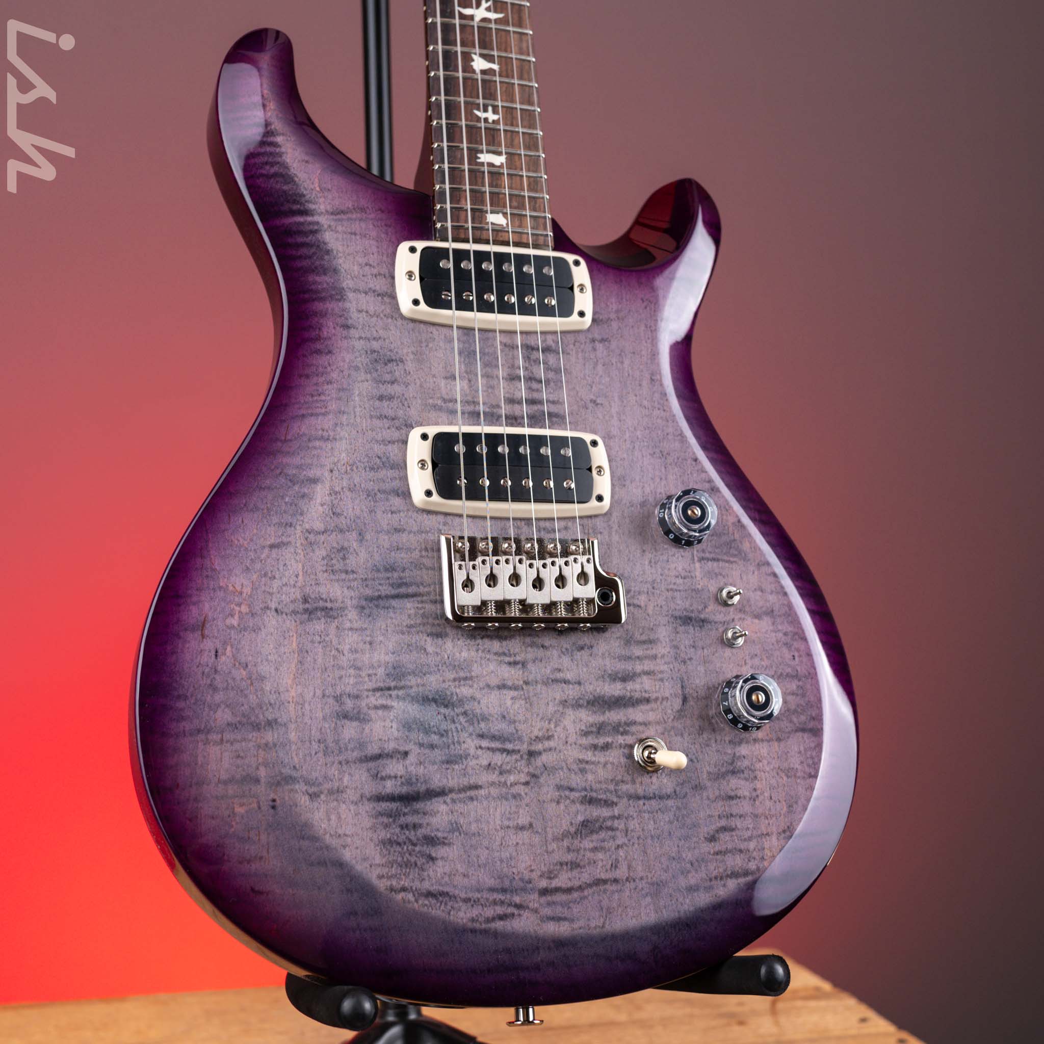 PRS S2 Custom 24-08 Electric Guitar Faded Grey Black Purple Burst