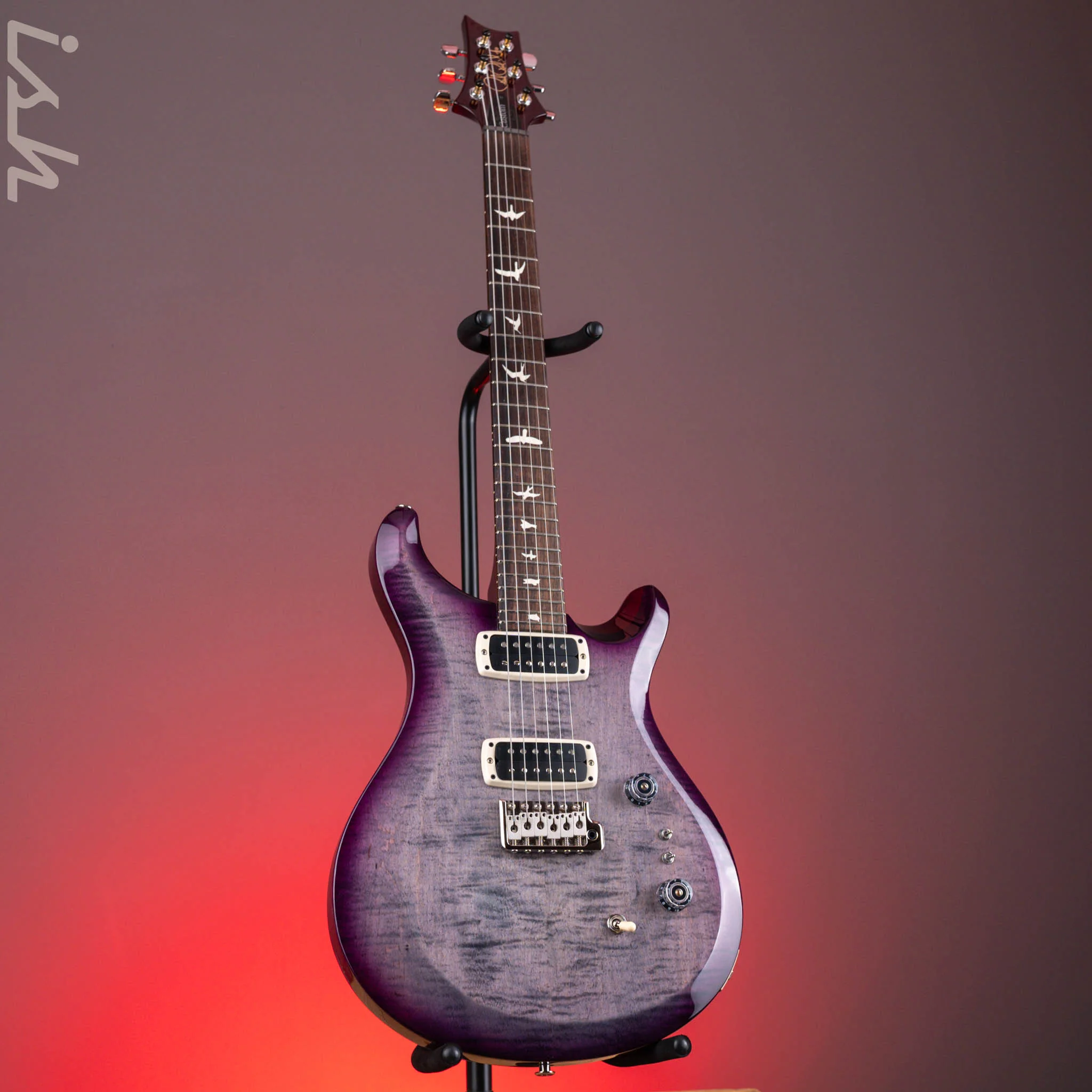 PRS S2 Custom 24-08 Electric Guitar Faded Grey Black Purple Burst - Image 2