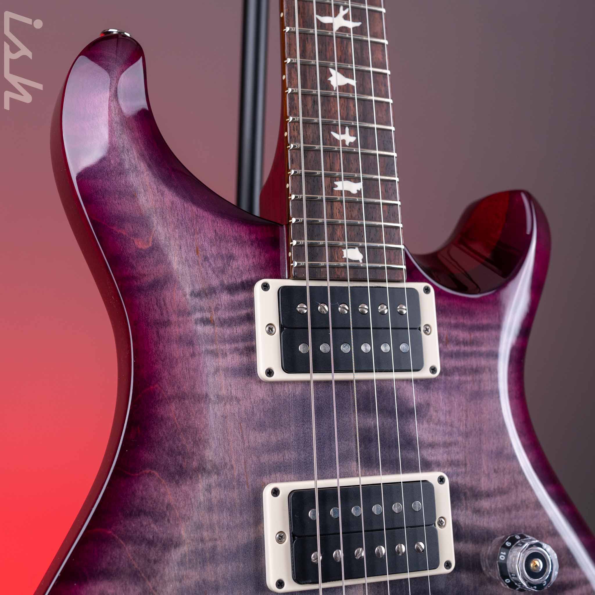 PRS S2 Custom 24 Electric Guitar Faded Gray Black Purple Burst - Image 3
