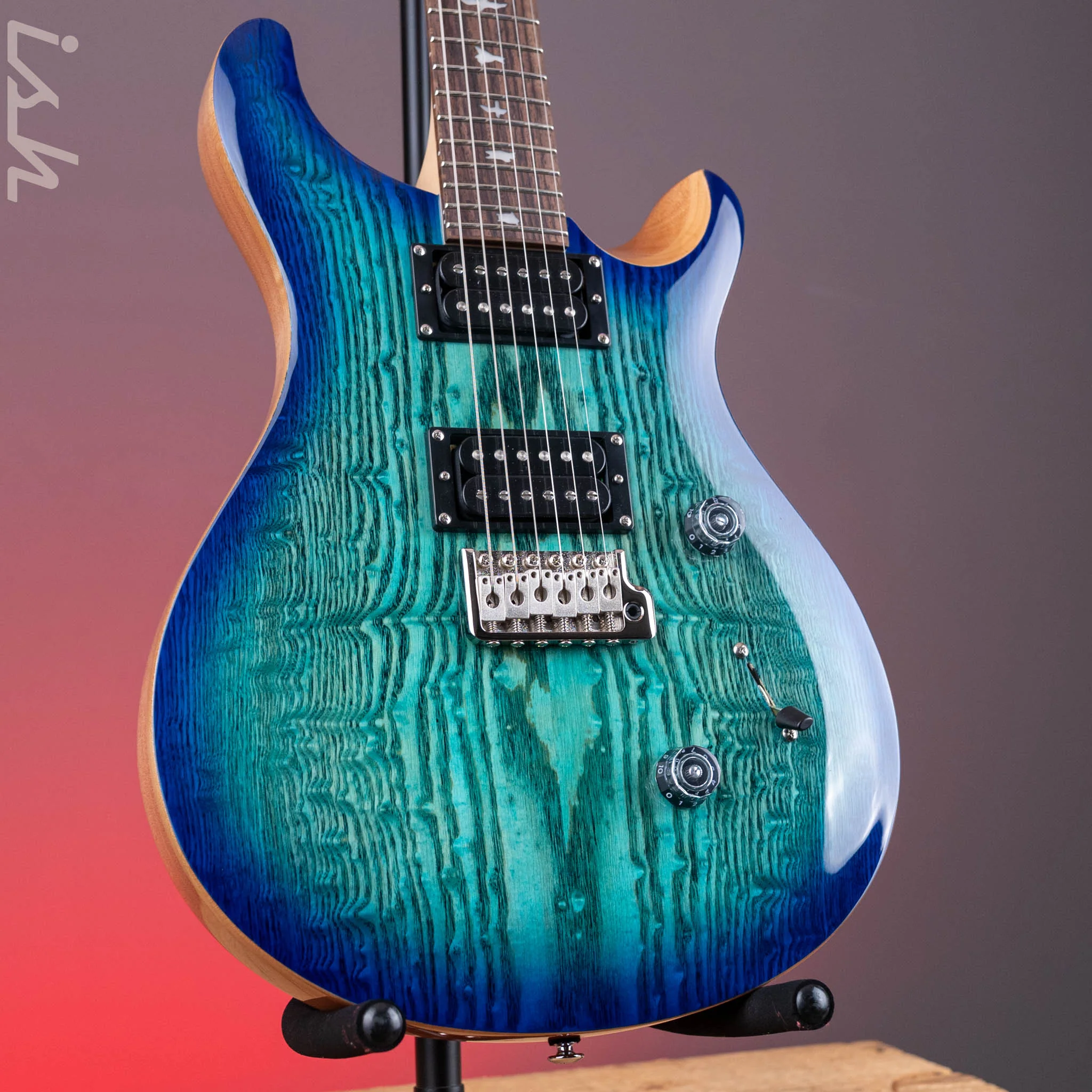 PRS SE Custom 24 Burled Ash Limited Edition Lake Blue