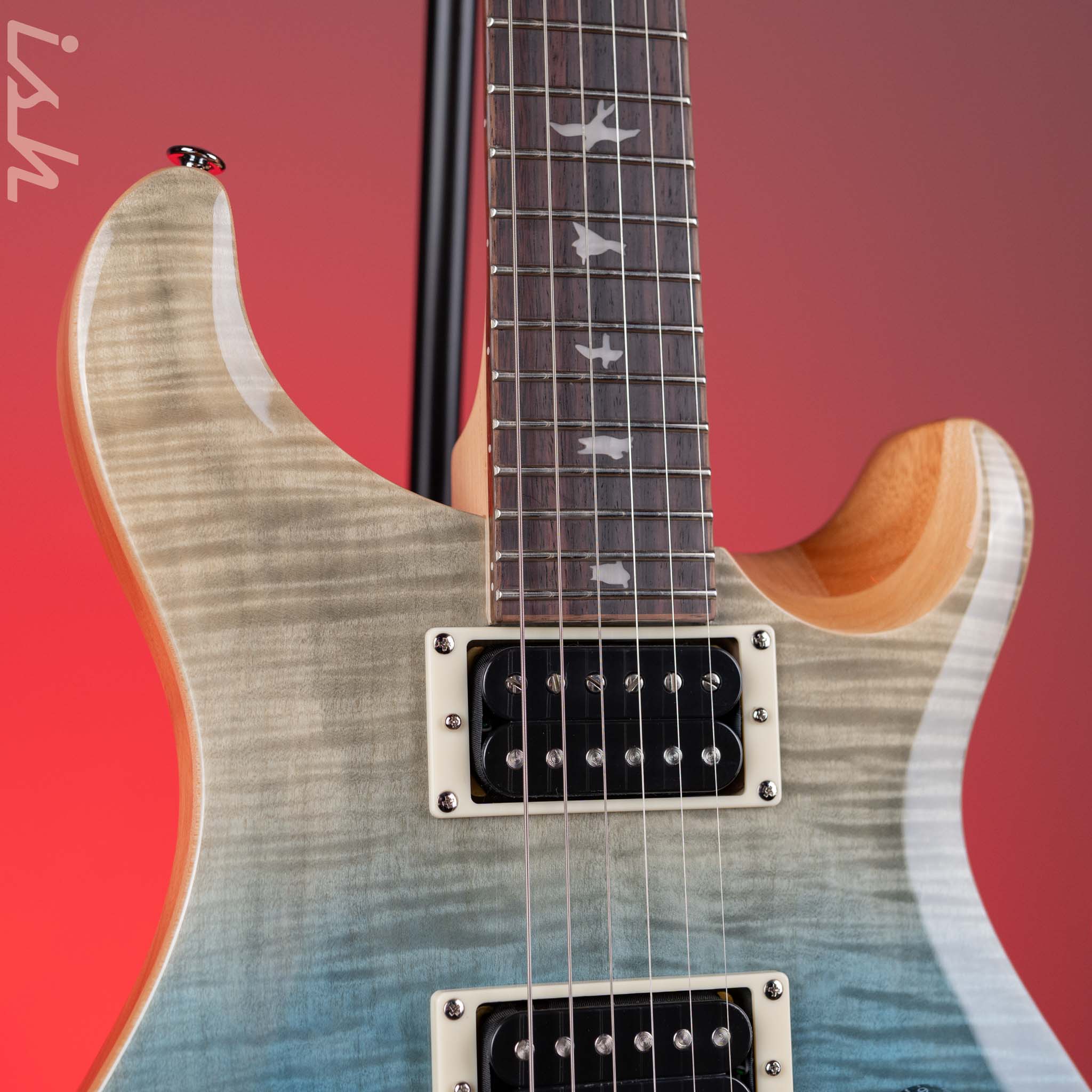 PRS SE Custom 24 Electric Guitar Blue Fade Demo - Image 3