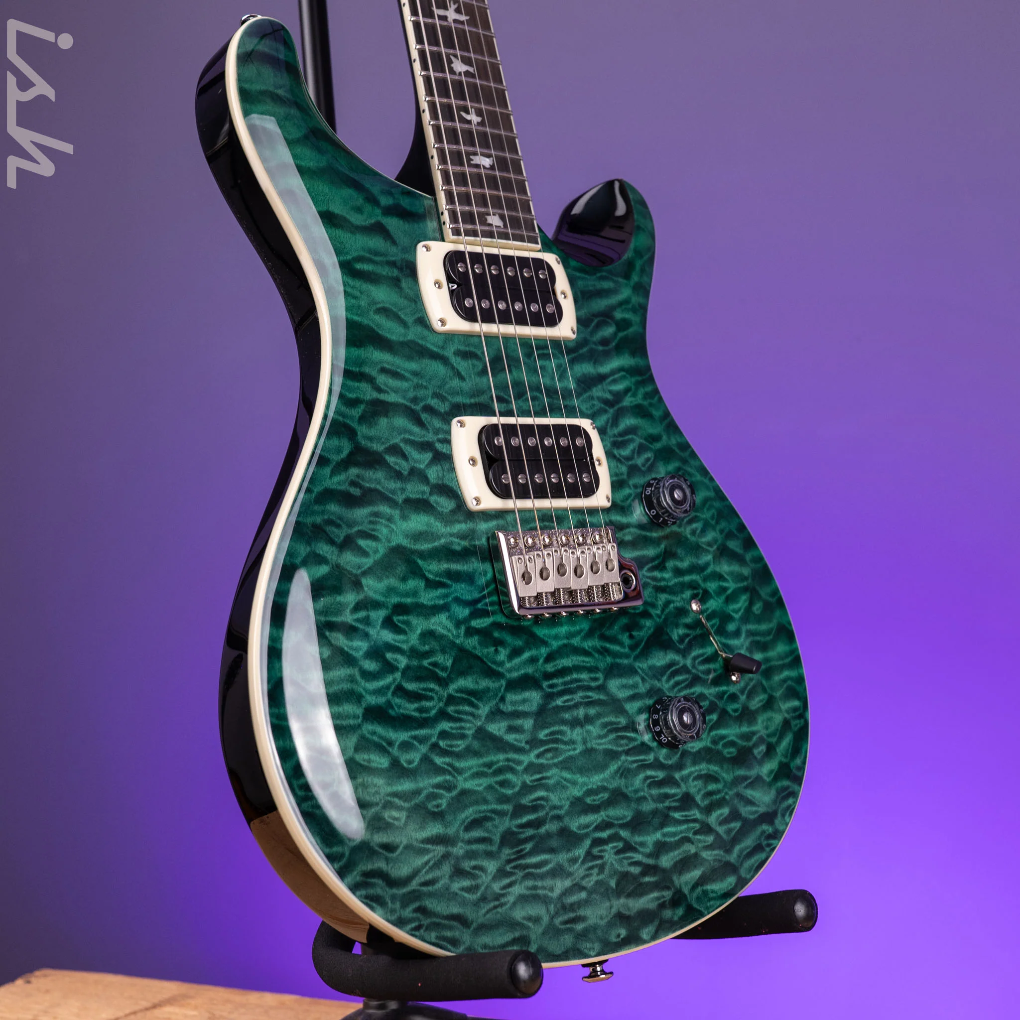 PRS SE Custom 24 Quilt Teal Black *New Color* - Image 3
