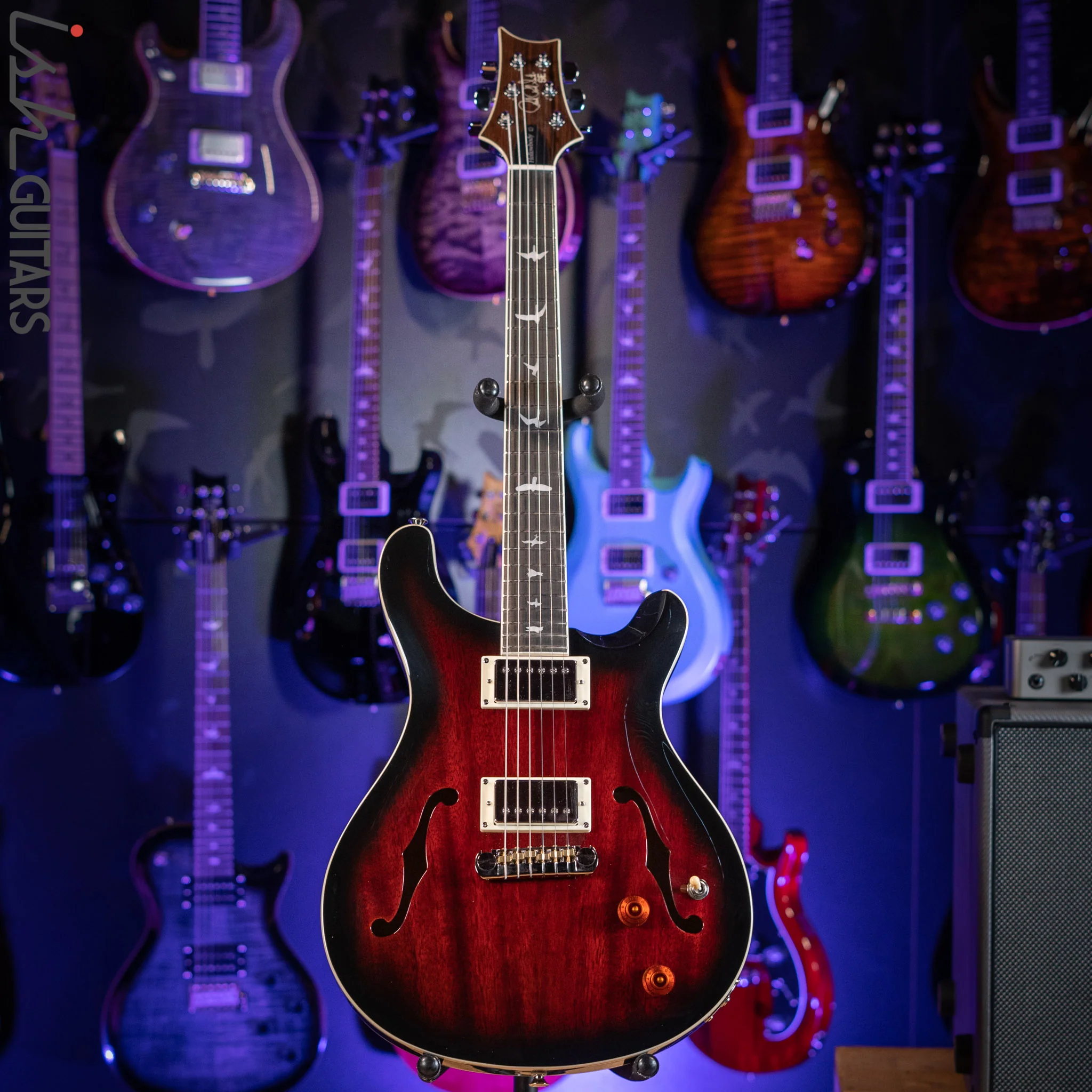 PRS SE Hollowbody Standard Electric Guitar Fire Red Burst - Image 2