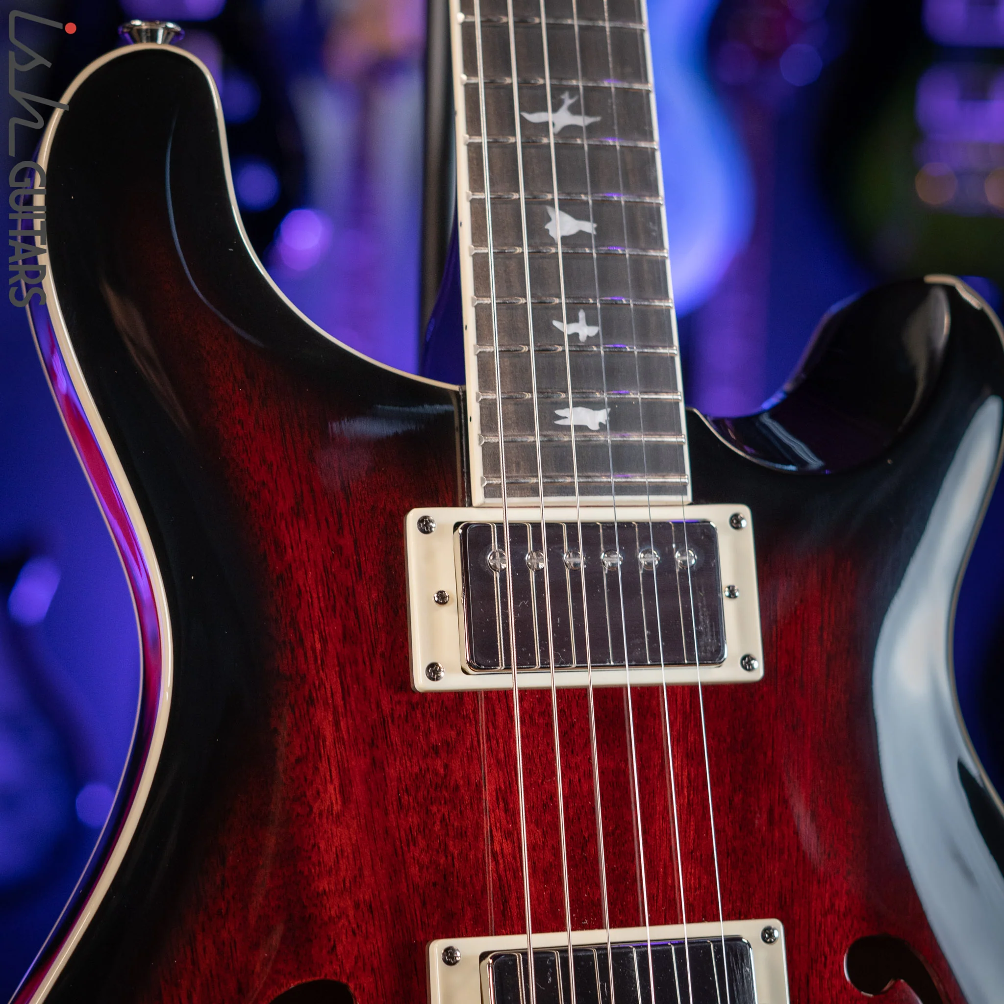 PRS SE Hollowbody Standard Electric Guitar Fire Red Burst - Image 3