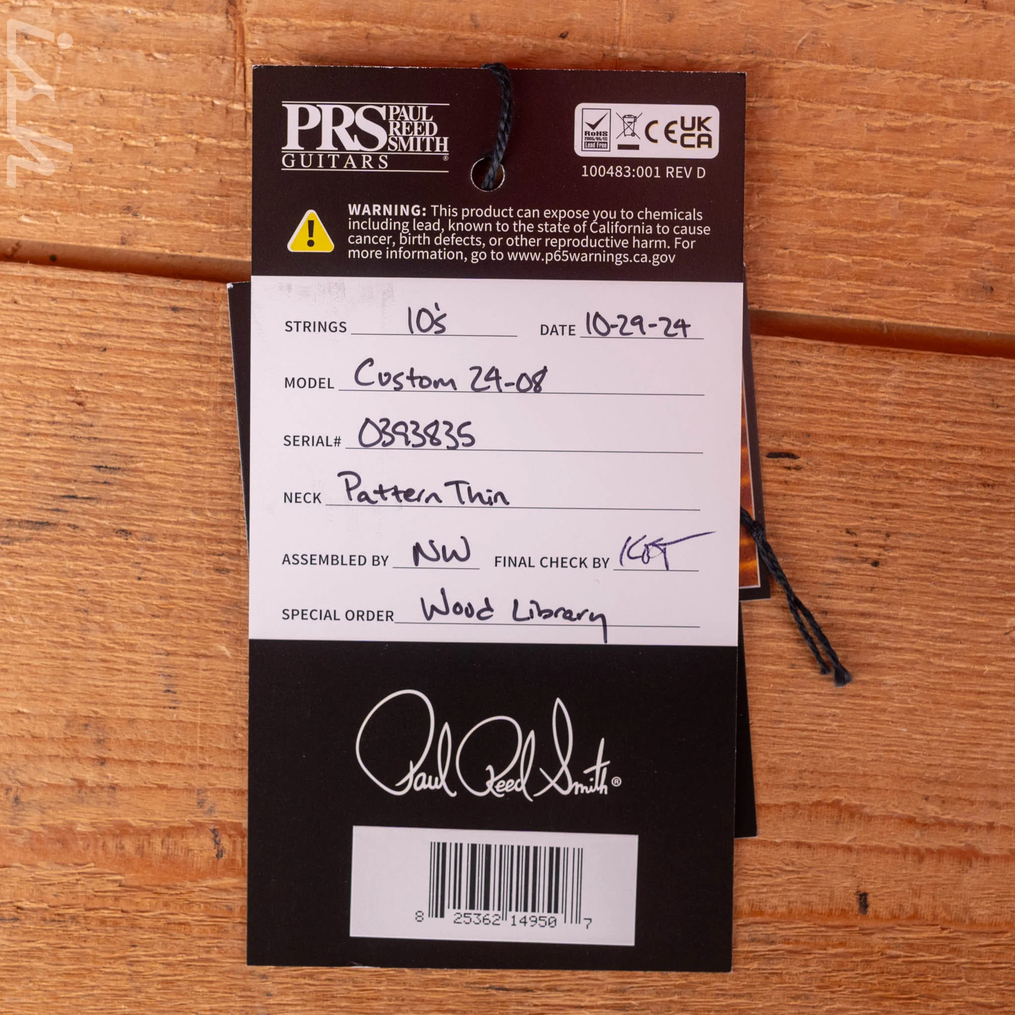 PRS Wood Library Custom 24-08 10-Top Aquableux Purple Burst - Image 12