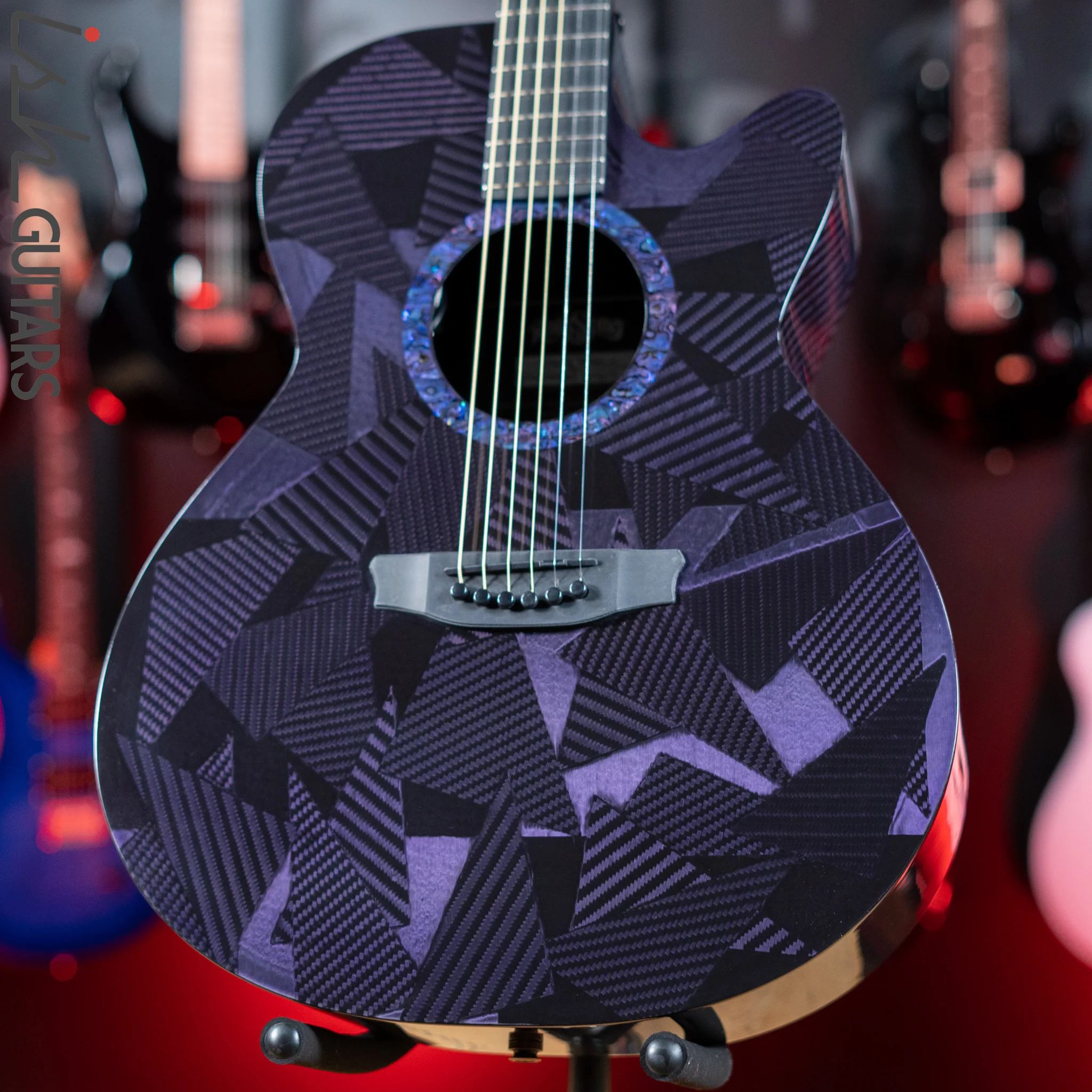 RainSong BI-WS1000N2C Black Ice Acoustic Guitar Ish Exclusive Plum Purple