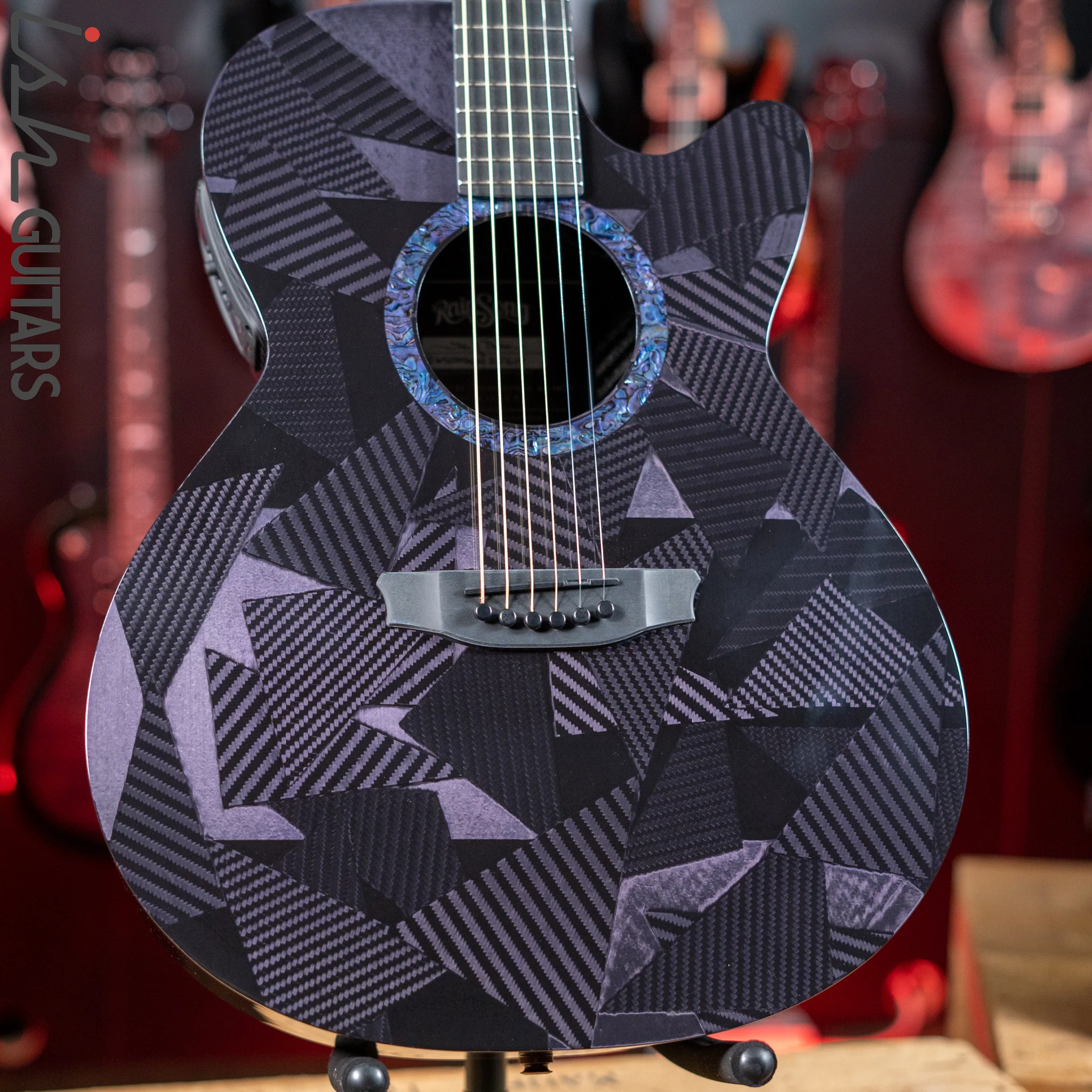 RainSong BI-WS1000N2C Black Ice Acoustic Guitar Ish Exclusive Plum Purple