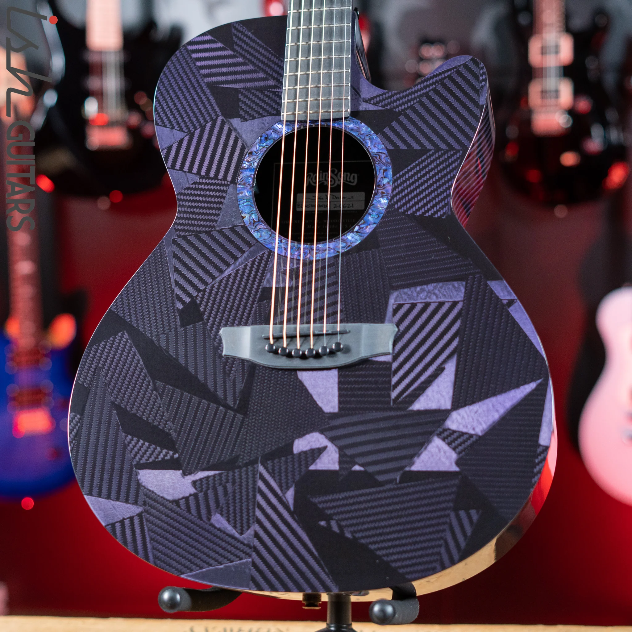RainSong BI-WS1000N2C Black Ice Acoustic Guitar Ish Exclusive Plum Purple