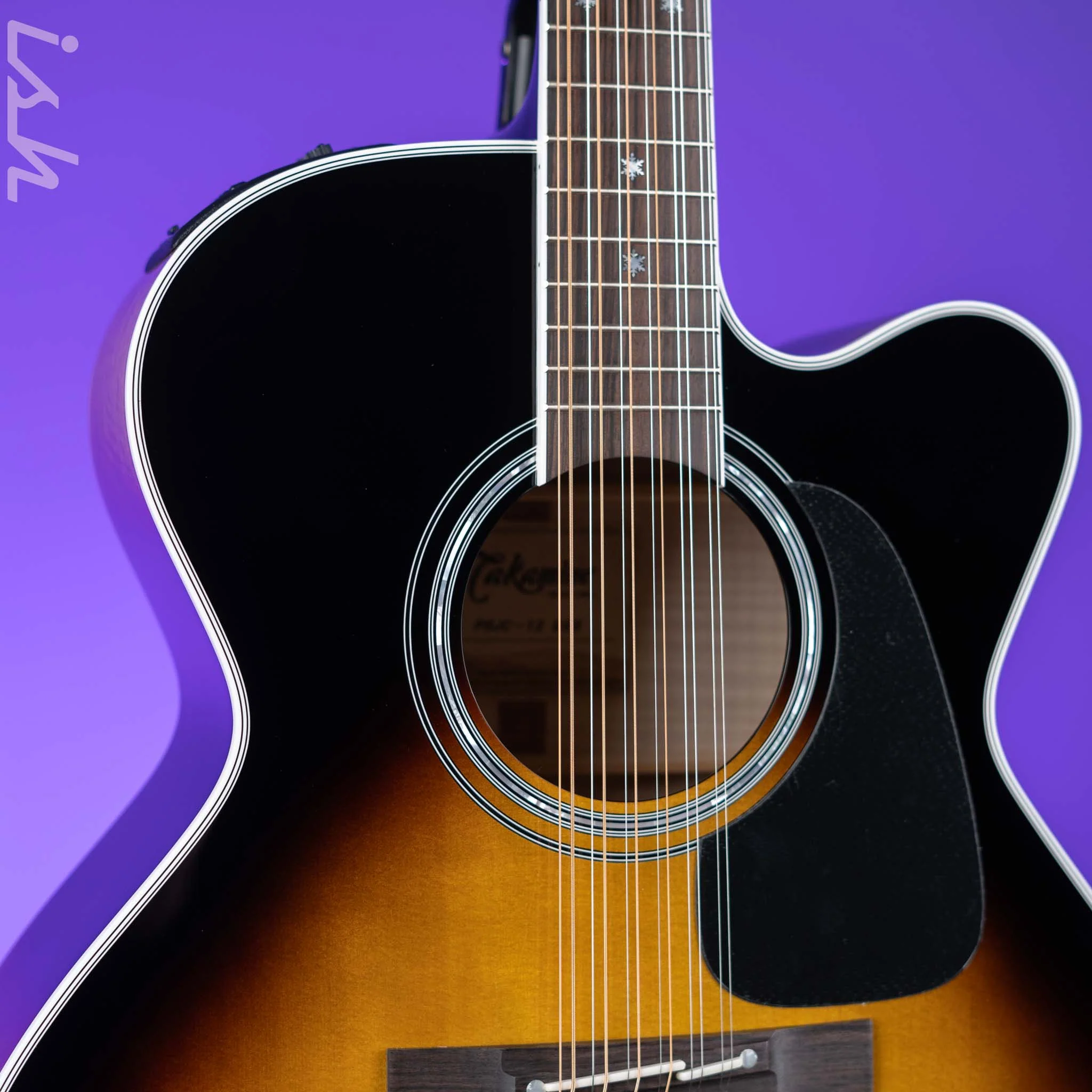 Takamine P6JC-12 Pro Series Jumbo 12-String Acoustic-Electric Brown Sunburst Gloss - Image 3