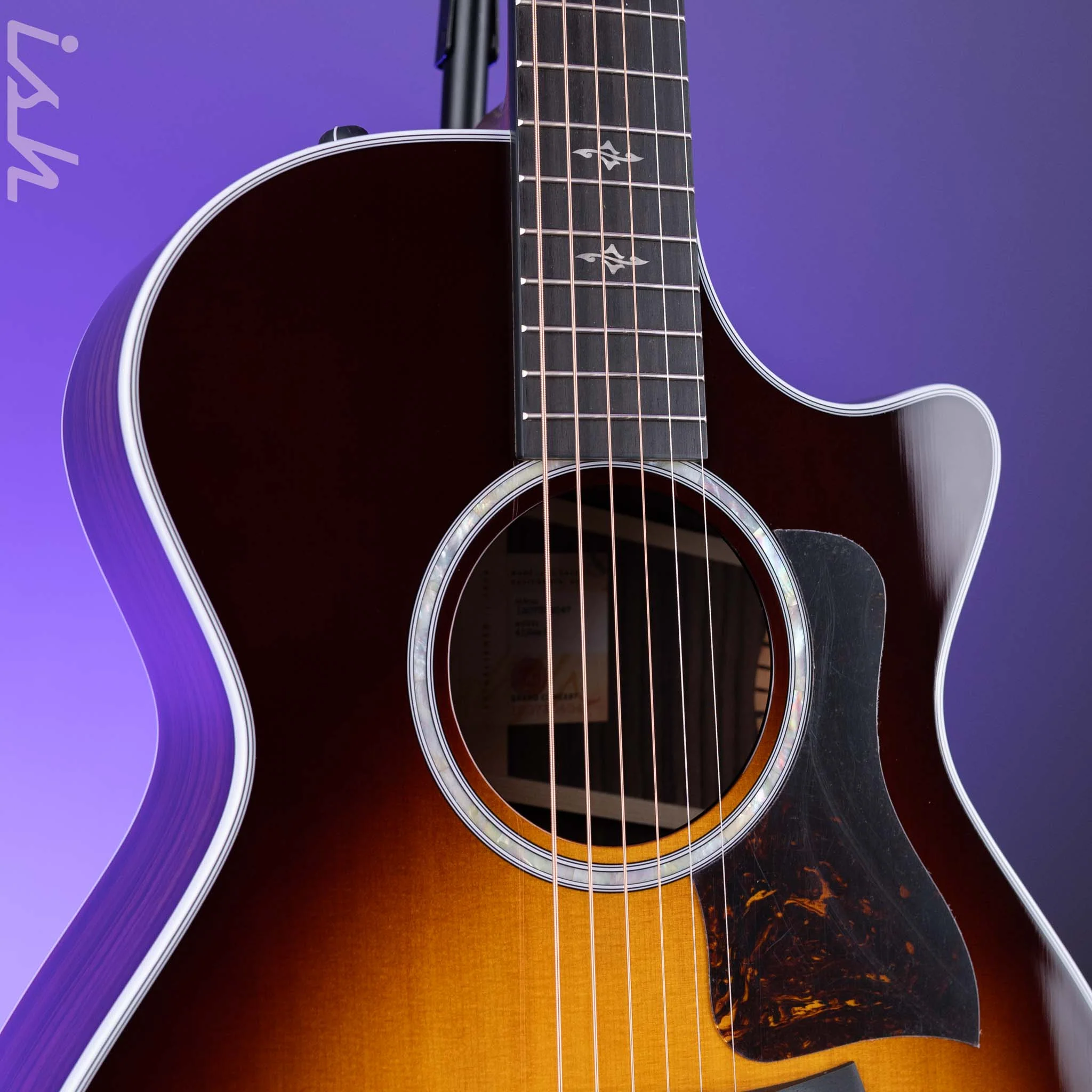 Taylor 412ce-R V-Class Acoustic-Electric Guitar Tobacco Sunburst - Image 3