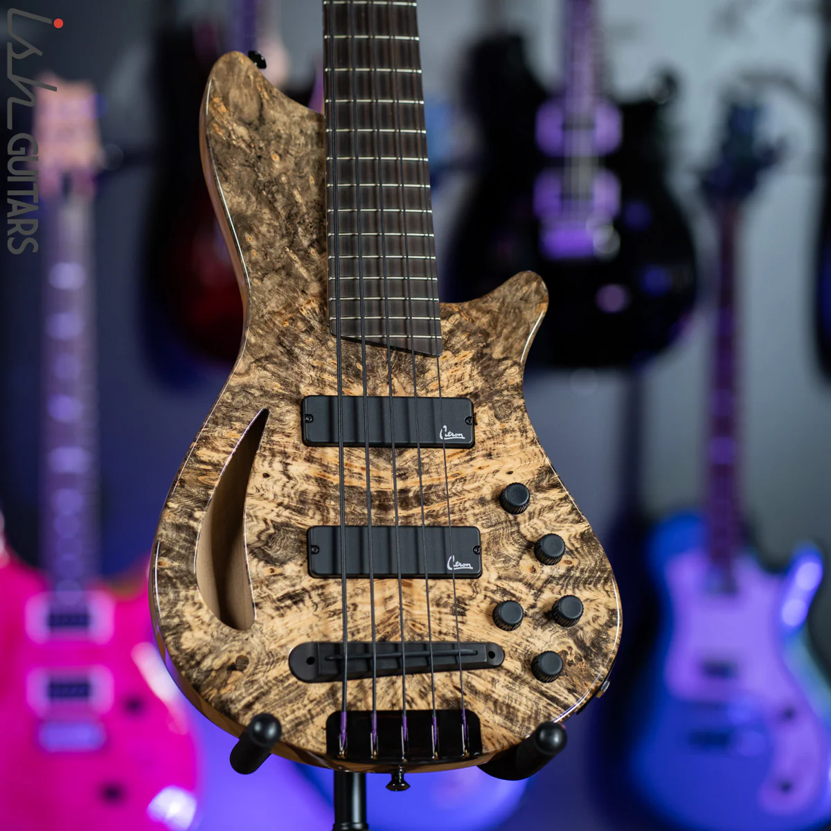 Veillette Singlecut 5 Custom Semi Hollow Buckeye Burl